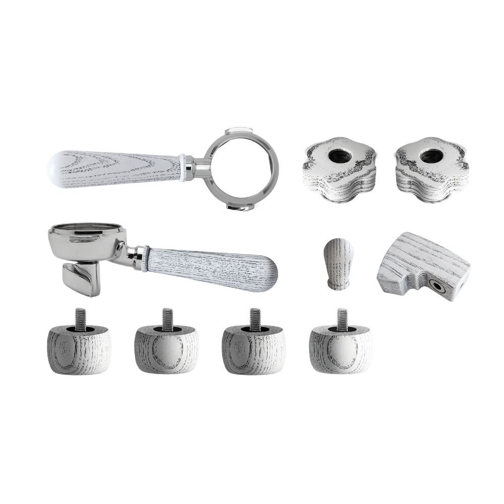 Lelit Upgrade Kit for Bianca – Wooden Handles with Portafilter – White Ash